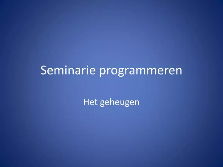 seminarie programmeren
