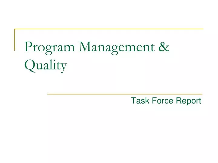 program management quality