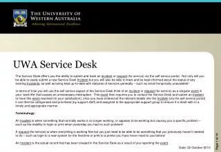 UWA Service Desk