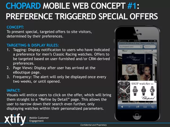 chopard mobile web concept 1 preference triggered special offers