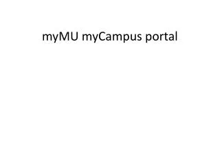 myMU myCampus portal