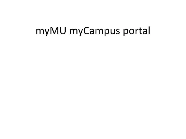 mymu mycampus portal
