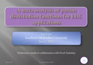 A meta analysis of parton distribution functions for LHC applications