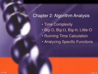 Chapter 2: Algorithm Analysis