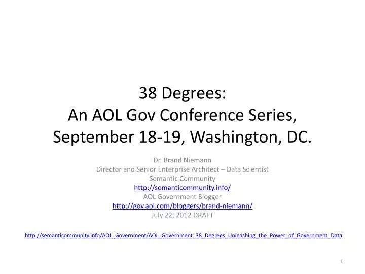 38 degrees an aol gov conference series september 18 19 washington dc