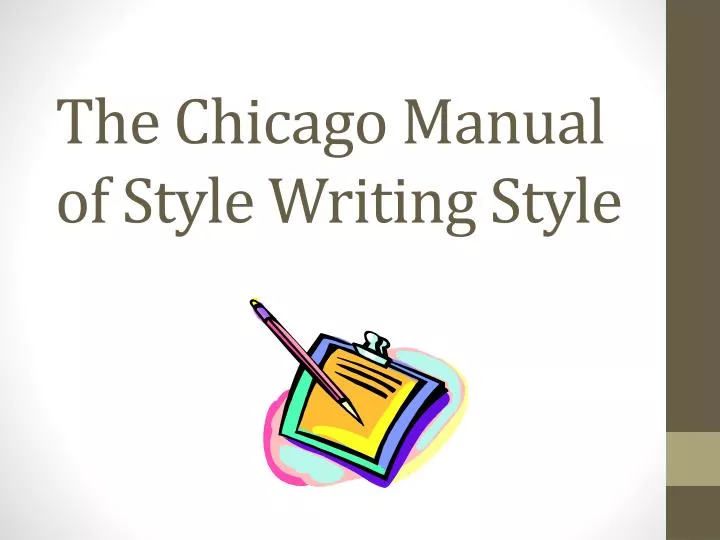 the chicago manual of style writing style