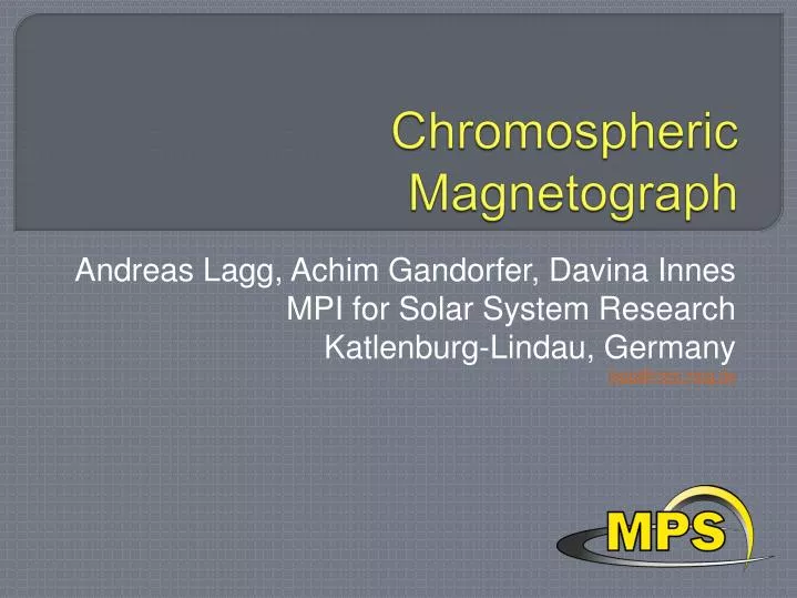 chromospheric magnetograph