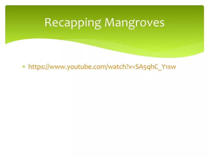 recapping mangroves