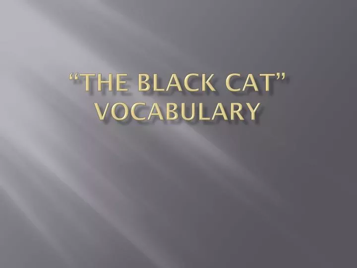 the black cat vocabulary