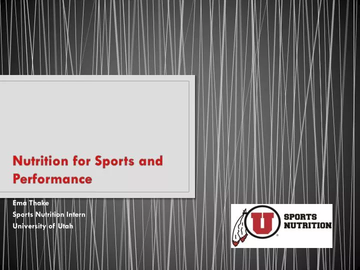 nutrition for sports and performance