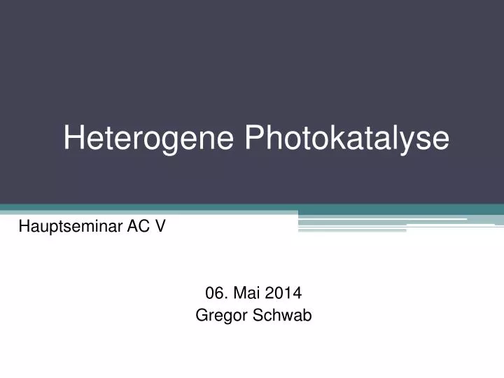 heterogene photokatalyse