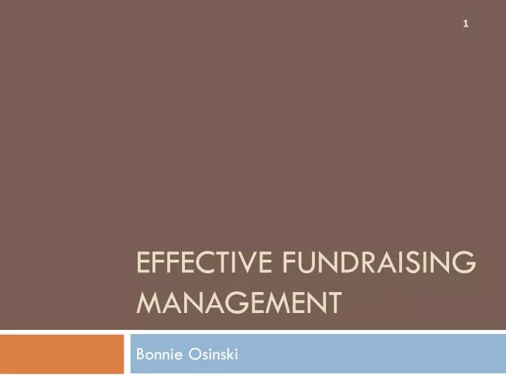 effective fundraising management