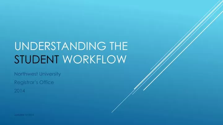 understanding the student workflow