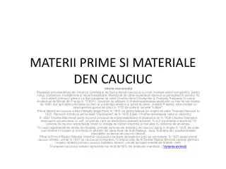 materii prime si materiale den cauciuc