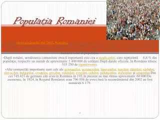 populatia romaniei