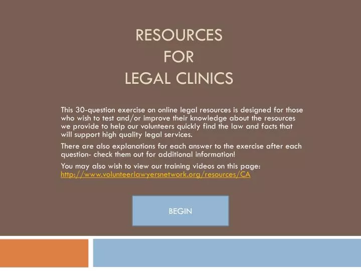 resources for legal clinics
