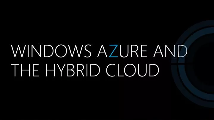 windows a z ure and the hybrid cloud