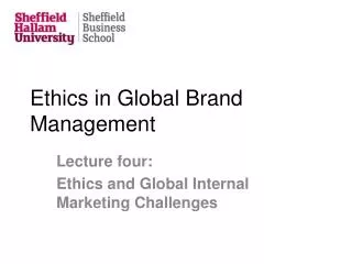 Ethics in Global Brand Management