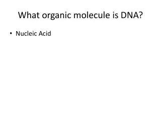 What organic molecule is DNA?