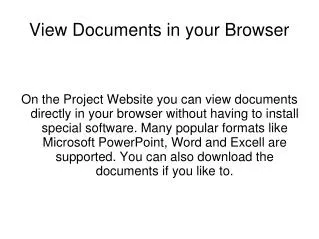 View Documents in your Browser