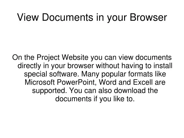 view documents in your browser