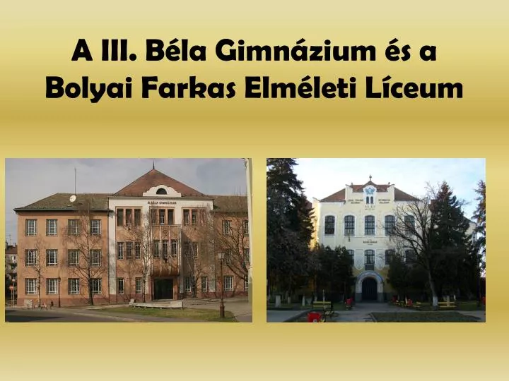 a iii b la gimn zium s a bolyai farkas elm leti l ceum