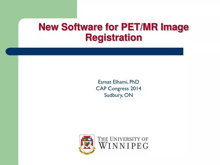 new software for pet mr image registration