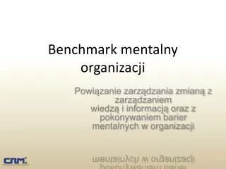 benchmark mentalny organizacji