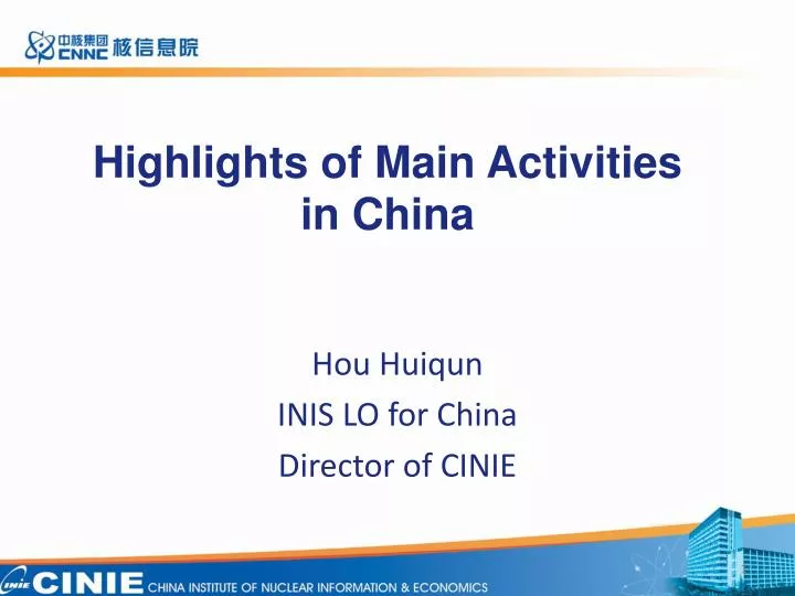highlights of main activities in china