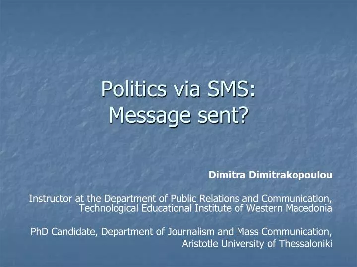 politics via sms message sent