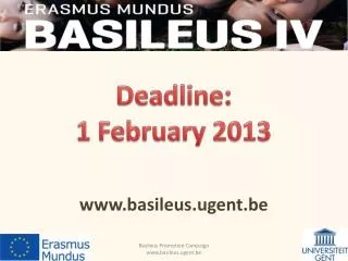 Deadline: 1 February 2013