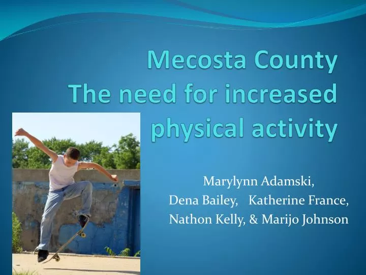 mecosta county the need for increased physical activity