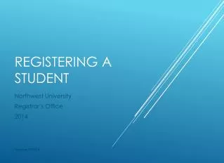 Registering A Student