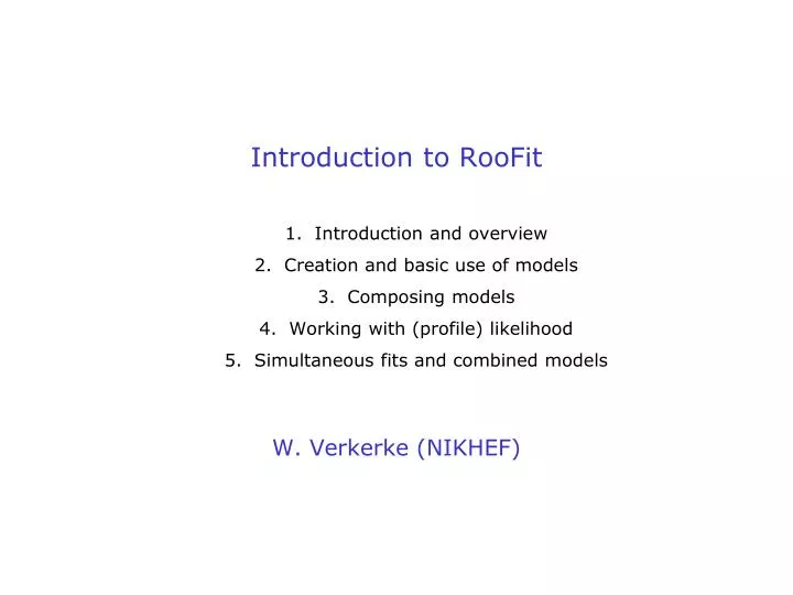 introduction to roofit