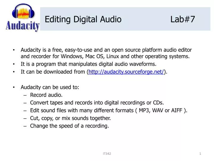 editing digital audio lab 7