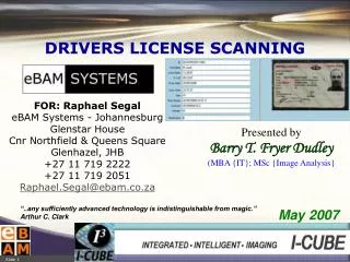 DRIVERS LICENSE SCANNING