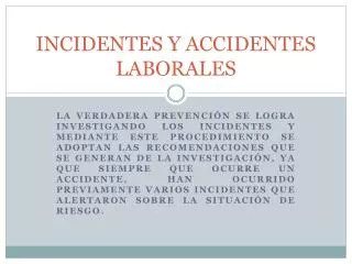 incidentes y accidentes laborales