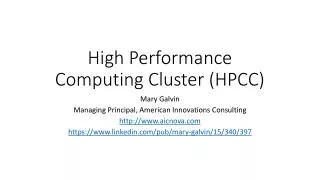 High Performance Computing Cluster (HPCC)