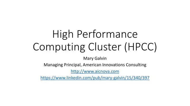 high performance computing cluster hpcc