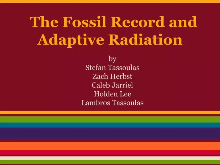 the fossil record and adaptive radiation