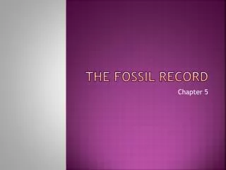 the fossil record