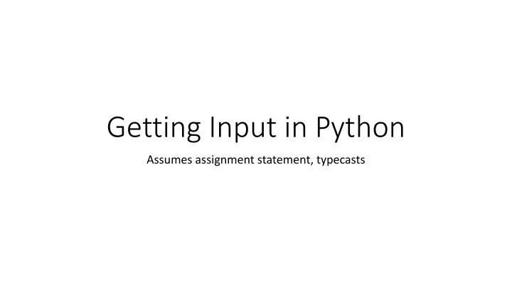 getting input in python