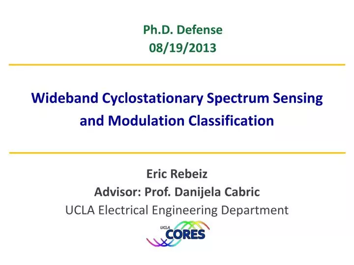wideband cyclostationary spectrum sensing and modulation classification