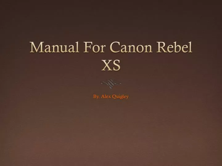 manual for canon rebel xs