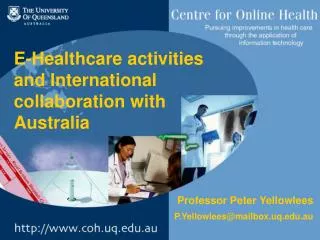 E-Healthcare activities and International collaboration with Australia