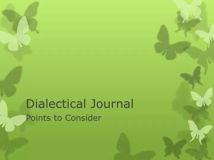 dialectical journal