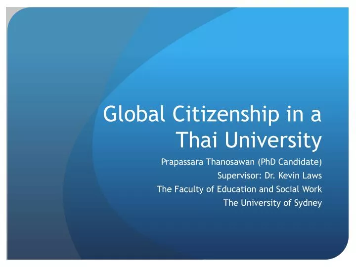 global citizenship in a thai university