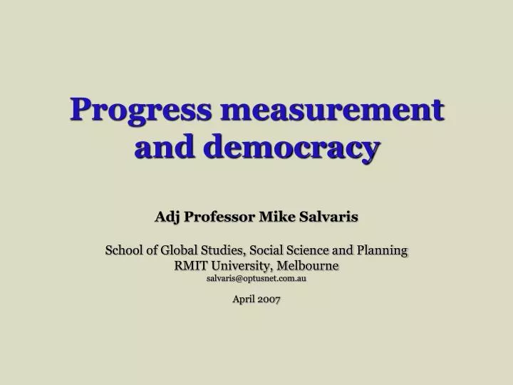 progress measurement and democracy