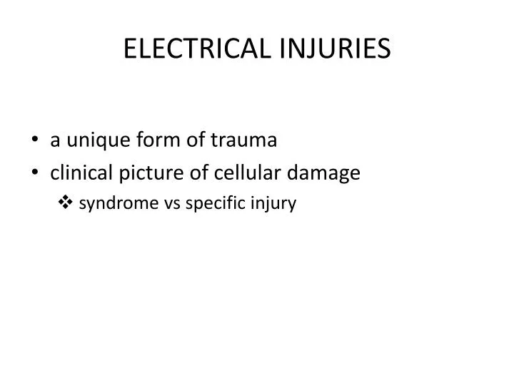 electrical injuries