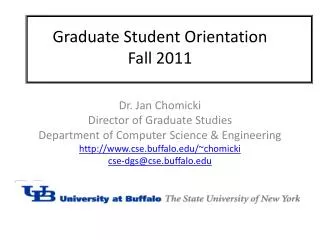 Graduate Student Orientation Fall 2011